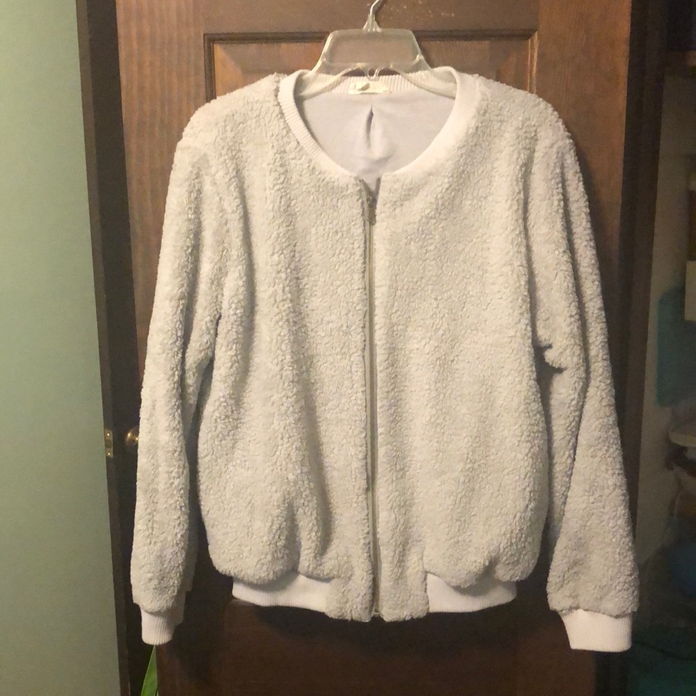 Fuzzy jacket.
